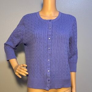 Merona Women's Lavender Cable Knit 3/4 Sleeve Cardigan